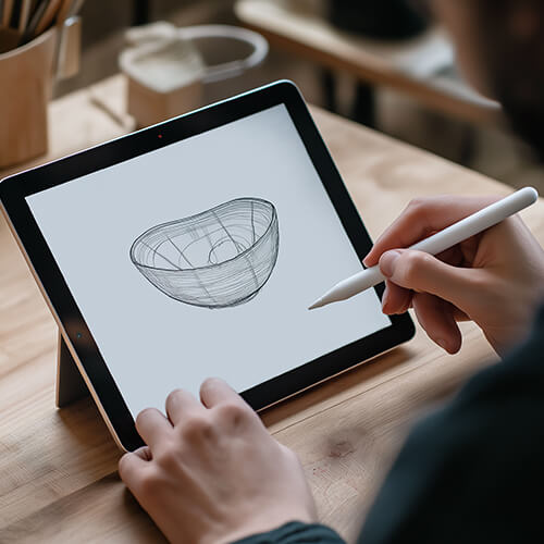 ceramic tableware sketch and concept development